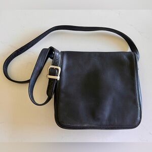 Vintage leather black leather crossbody purse R & R Collection